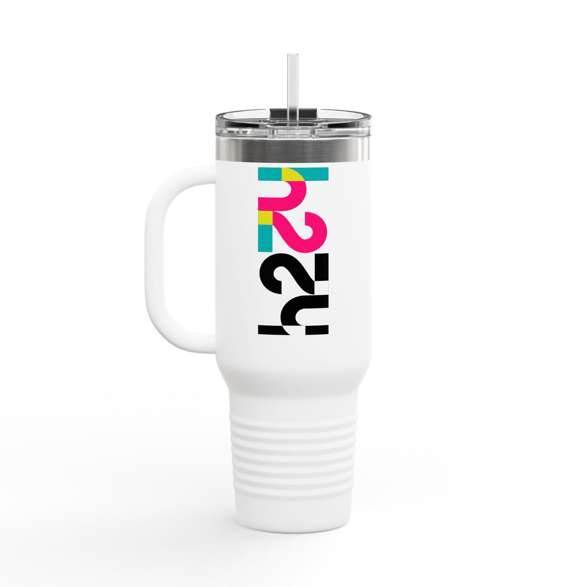 40oz Insulated Travel Mug — Colorful H2  Vertical Logo Tumbler