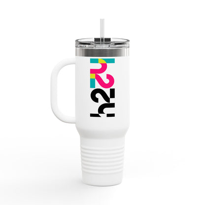 40oz Insulated Travel Mug — Colorful H2  Vertical Logo Tumbler