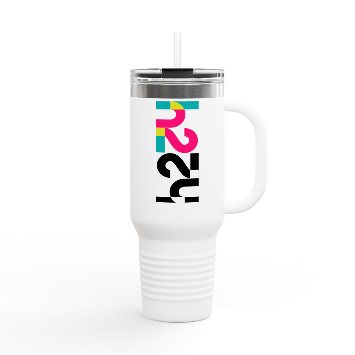 40oz Insulated Travel Mug — Colorful H2  Vertical Logo Tumbler