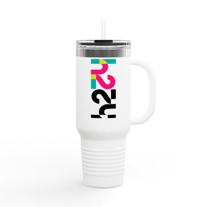40oz Insulated Travel Mug — Colorful H2  Vertical Logo Tumbler