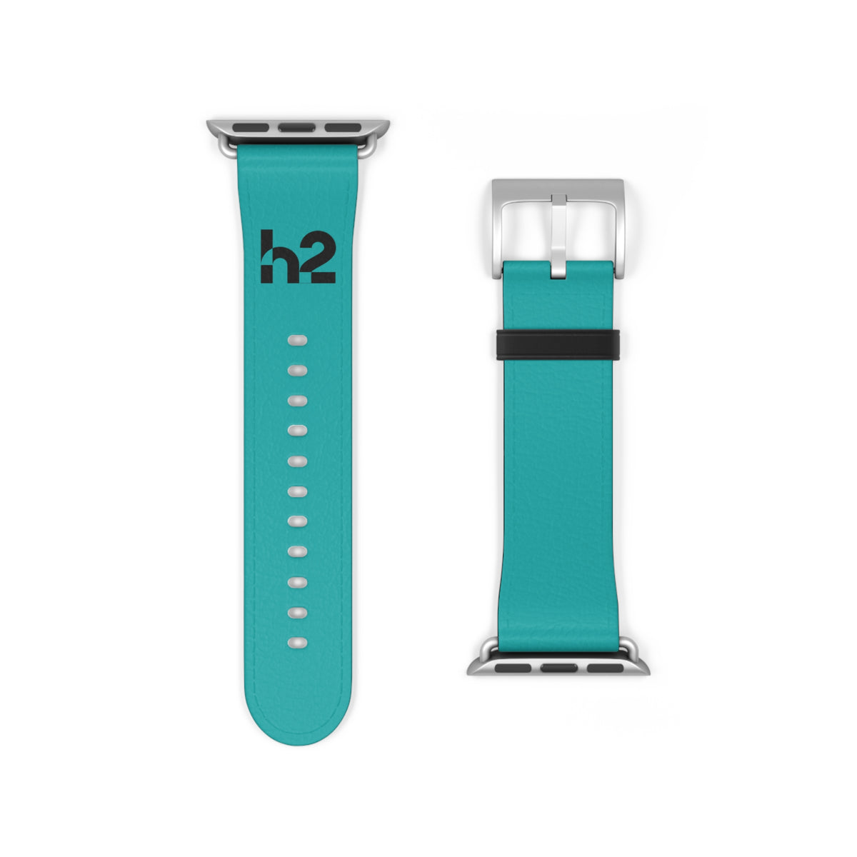 Turquoise Silicone Watch Band with 'h2' Accent — Comfortable Replacement Strap for Smartwatches