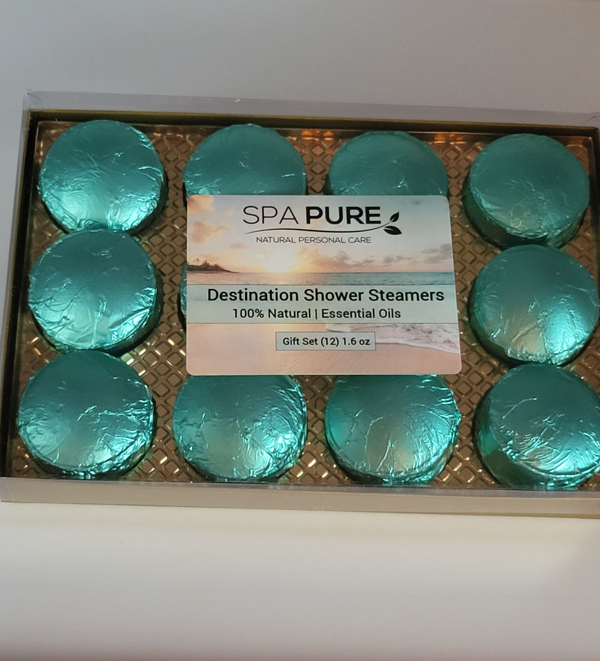 Destination Shower Steamers Gift Set with 12 Aromatherapy Shower Bombs - 100% Essential Oil Blends - fun - summery scents