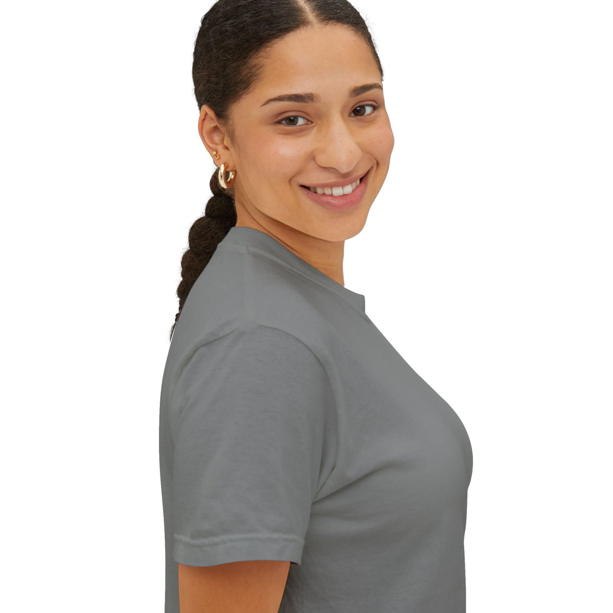 Pocket T-Shirt — Minimalist Gray Garment-Dyed Crew with Subtle Pocket Accent