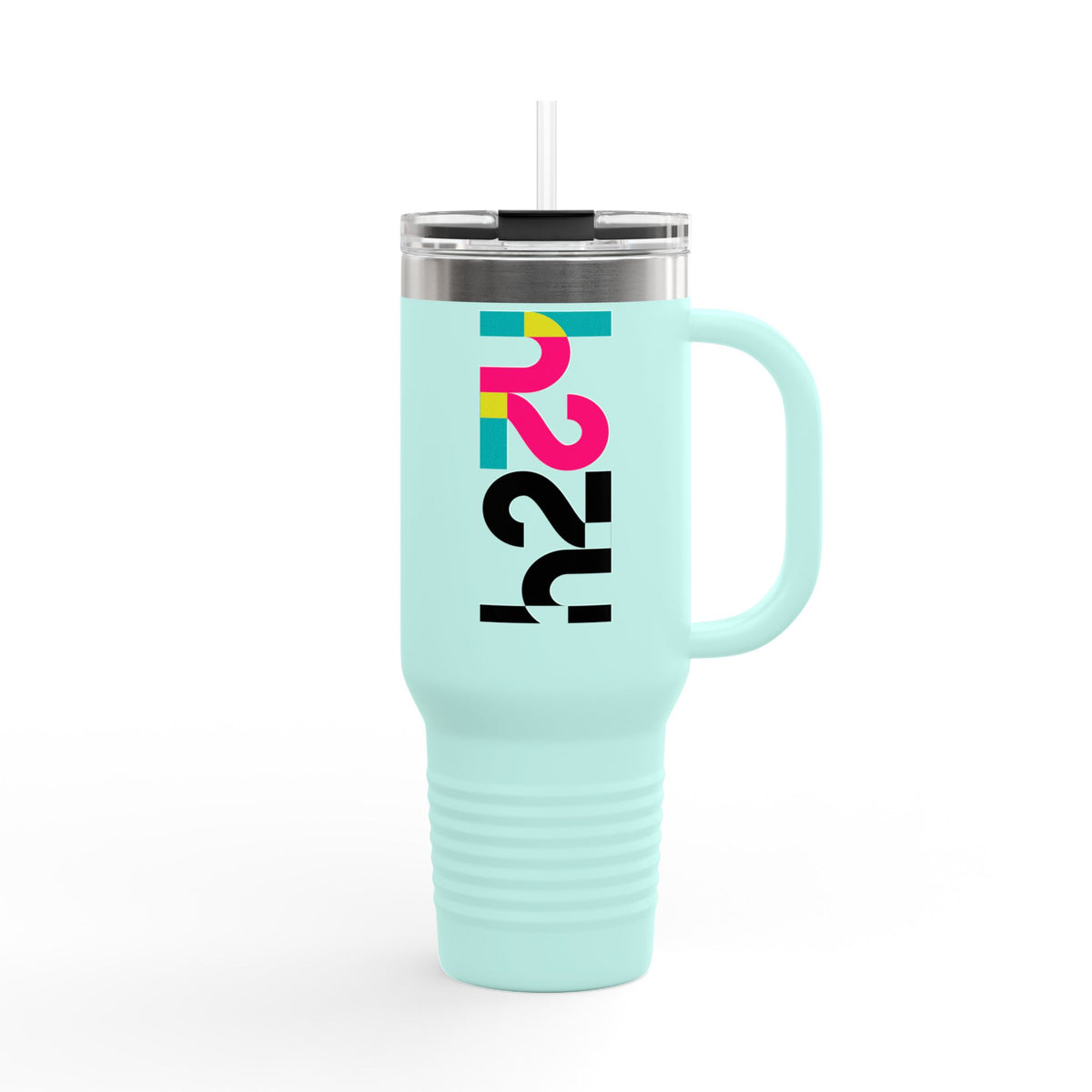40oz Insulated Travel Mug — Colorful H2  Vertical Logo Tumbler