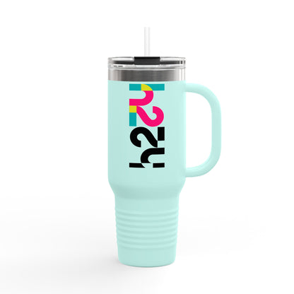 40oz Insulated Travel Mug — Colorful H2  Vertical Logo Tumbler