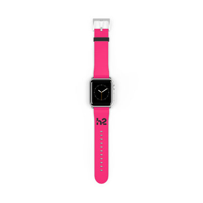 Hot Pink Silicone Watch Band — 'h2' Logo Smartwatch Strap