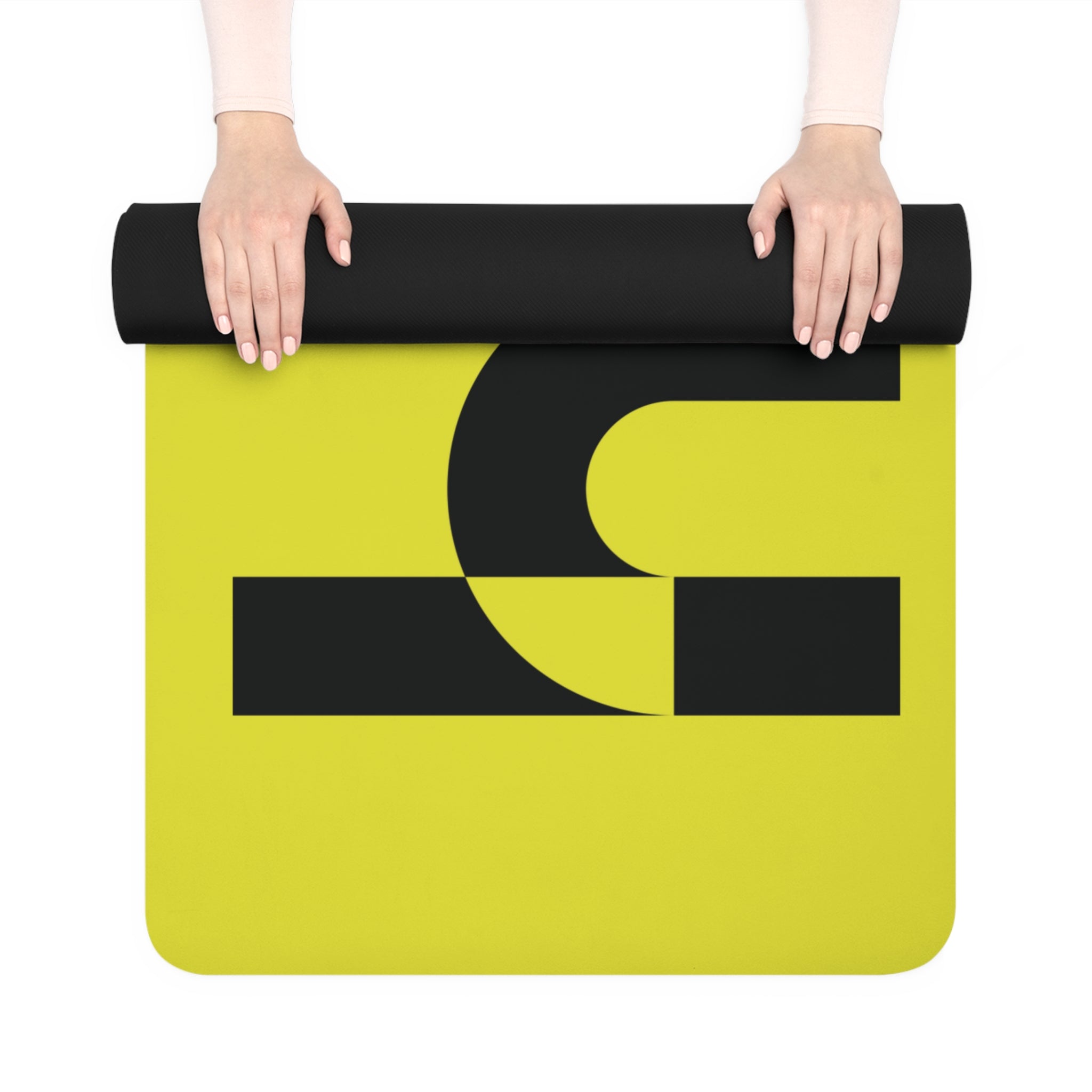 Yoga Mat — Neon Geometric 'R2' Design Rubber Fitness Mat