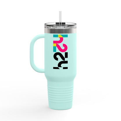 40oz Insulated Travel Mug — Colorful H2  Vertical Logo Tumbler