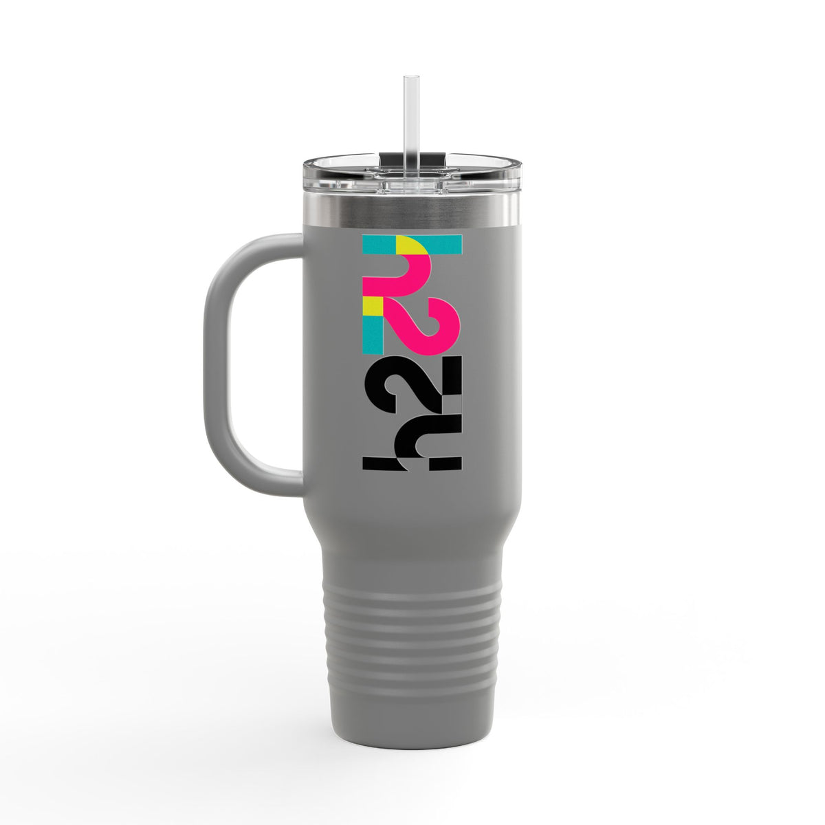 40oz Insulated Travel Mug — Colorful H2  Vertical Logo Tumbler