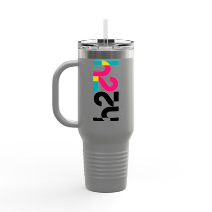 40oz Insulated Travel Mug — Colorful H2  Vertical Logo Tumbler