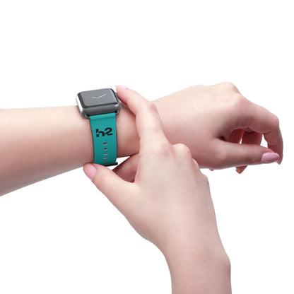 Turquoise Silicone Watch Band with 'h2' Accent — Comfortable Replacement Strap for Smartwatches