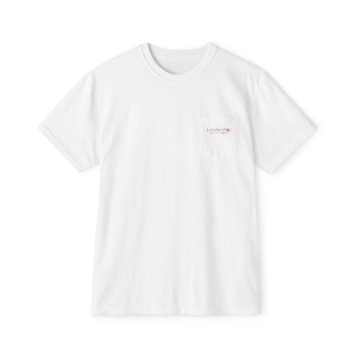 White Pocket T‑Shirt with Subtle Script Logo — Minimal Casual Tee