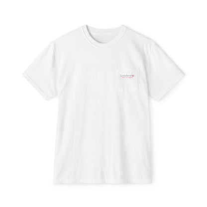 White Pocket T‑Shirt with Subtle Script Logo — Minimal Casual Tee