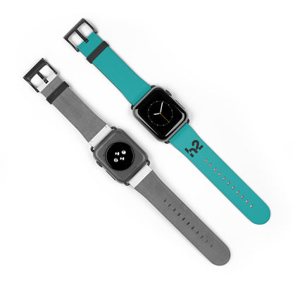 Turquoise Silicone Watch Band with 'h2' Accent — Comfortable Replacement Strap for Smartwatches