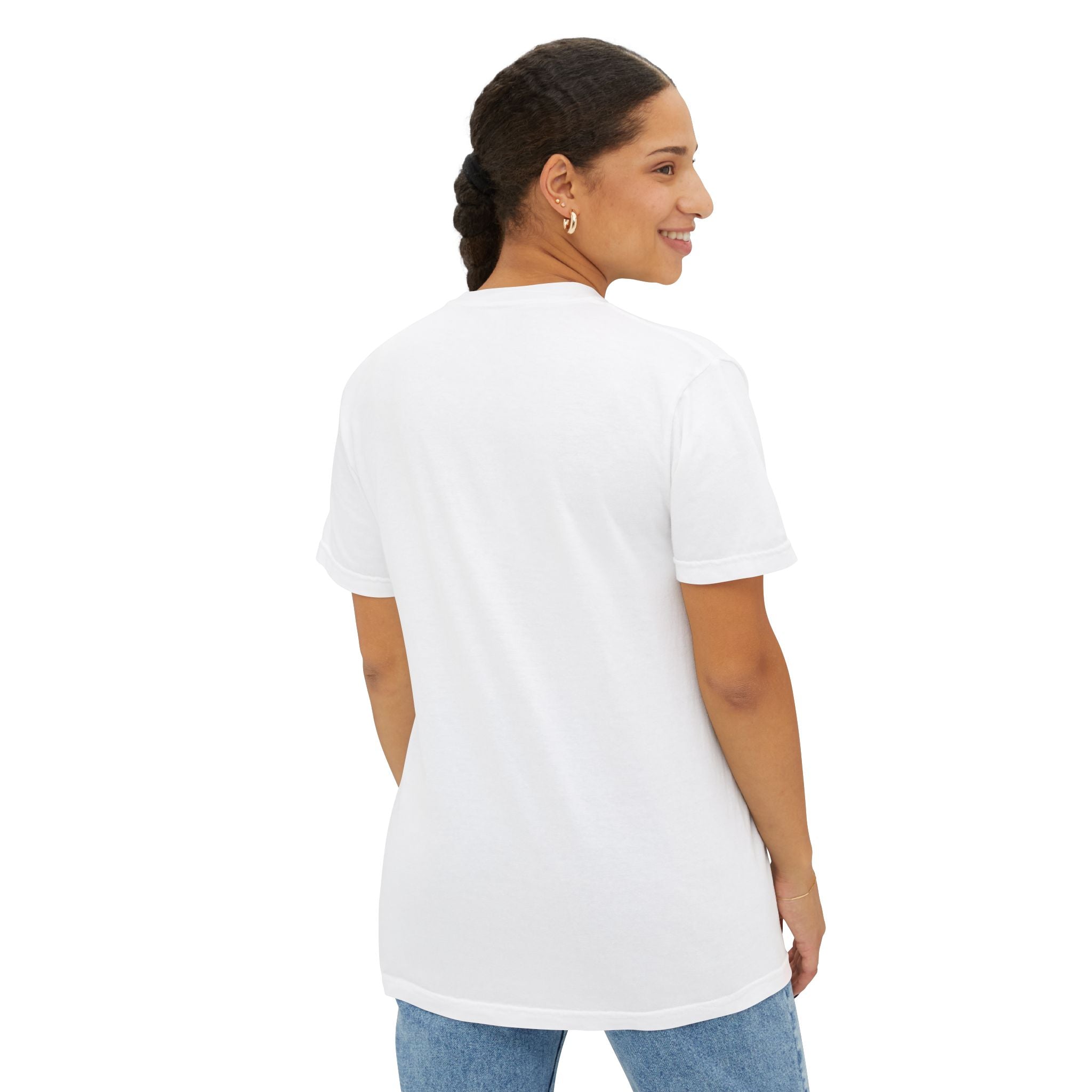 White Pocket T‑Shirt with Subtle Script Logo — Minimal Casual Tee