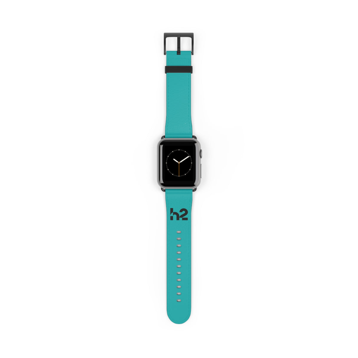 Turquoise Silicone Watch Band with 'h2' Accent — Comfortable Replacement Strap for Smartwatches