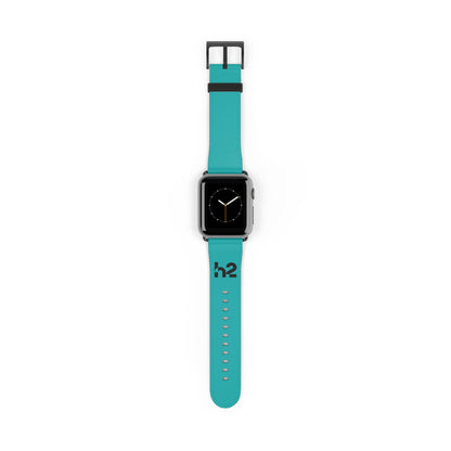 Turquoise Silicone Watch Band with 'h2' Accent — Comfortable Replacement Strap for Smartwatches
