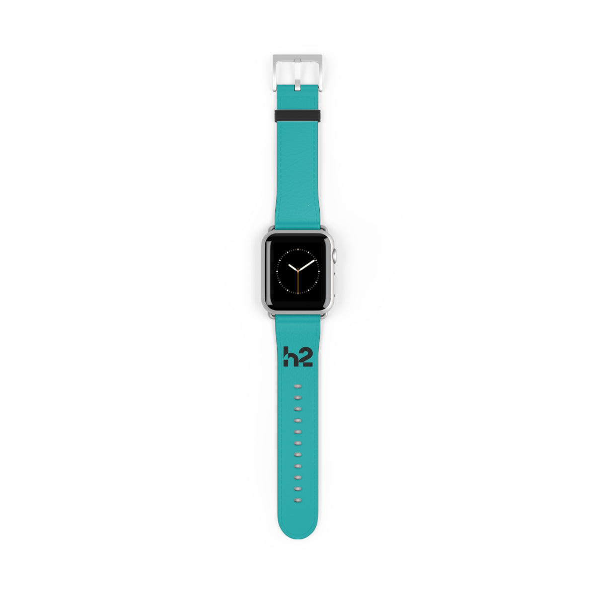 Turquoise Silicone Watch Band with 'h2' Accent — Comfortable Replacement Strap for Smartwatches