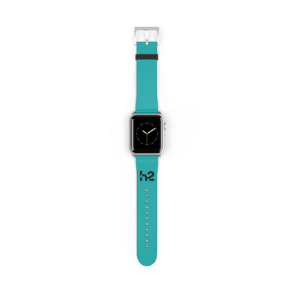 Turquoise Silicone Watch Band with 'h2' Accent — Comfortable Replacement Strap for Smartwatches