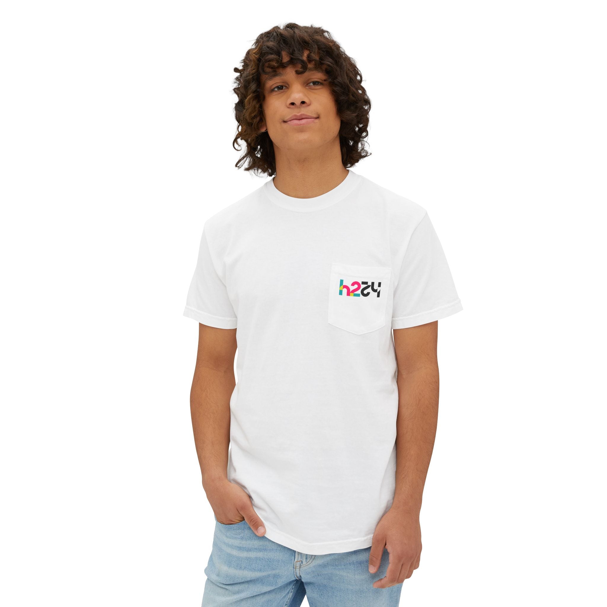 H2O4 Pocket T‑Shirt — Minimal Water Logo Pocket Tee