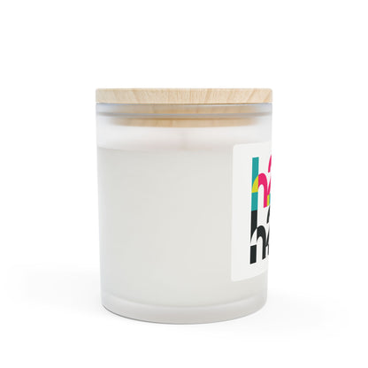 Frosted Glass Candle — Modern H2 Pattern Scented Candle (11 oz)