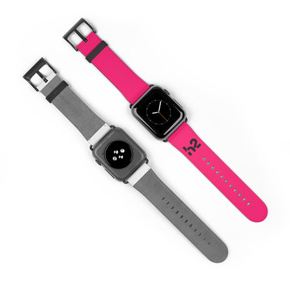 Hot Pink Silicone Watch Band — 'h2' Logo Smartwatch Strap