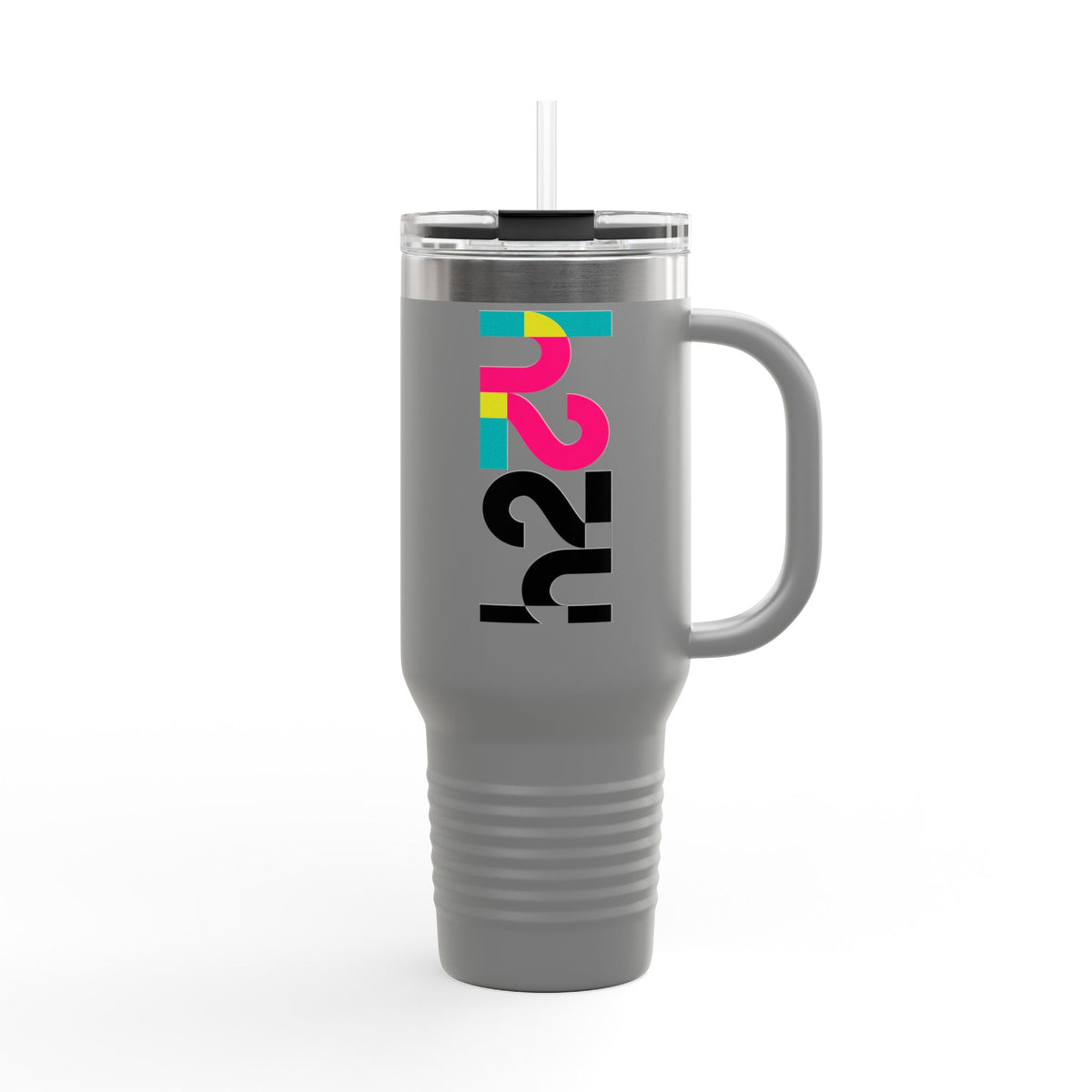 40oz Insulated Travel Mug — Colorful H2  Vertical Logo Tumbler