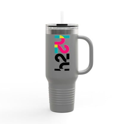 40oz Insulated Travel Mug — Colorful H2  Vertical Logo Tumbler