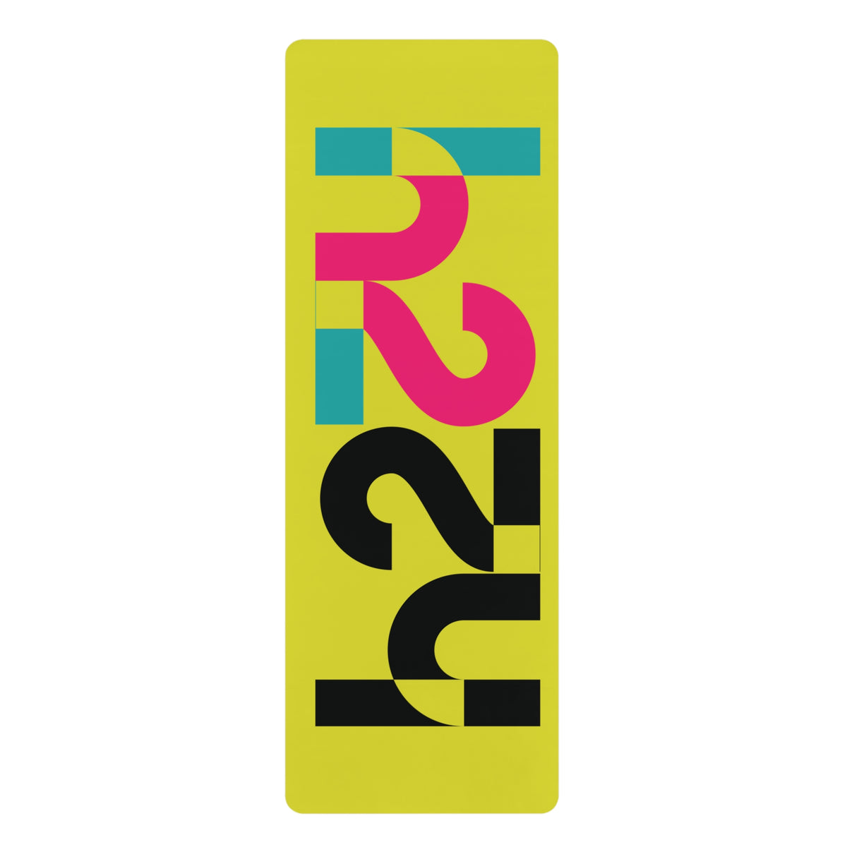 Yoga Mat — Neon Geometric 'R2' Design Rubber Fitness Mat
