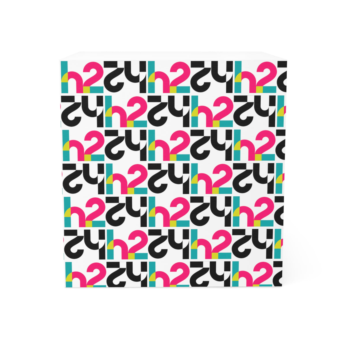 Retro Geometric Note Cube — Colorful Pattern Sticky Memo Cube