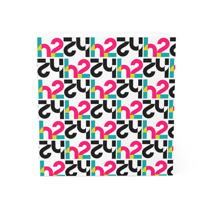 Retro Geometric Note Cube — Colorful Pattern Sticky Memo Cube