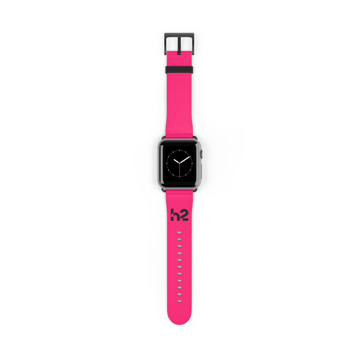 Hot Pink Silicone Watch Band — 'h2' Logo Smartwatch Strap
