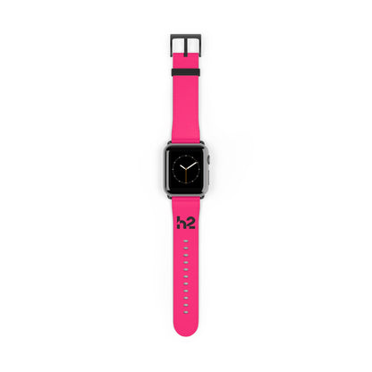 Hot Pink Silicone Watch Band — 'h2' Logo Smartwatch Strap